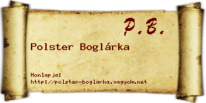 Polster Boglárka névjegykártya